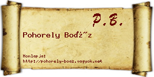 Pohorely Boáz névjegykártya